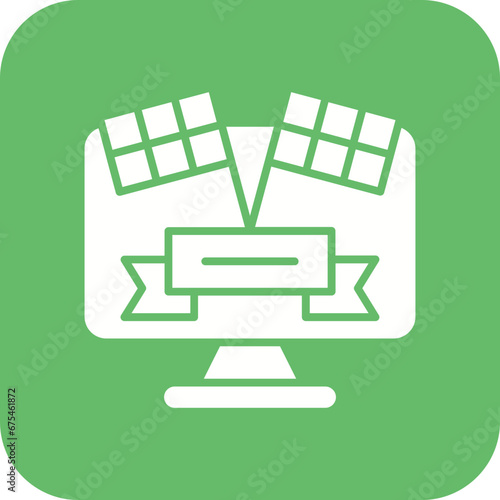 Racing Game Line Color Icon