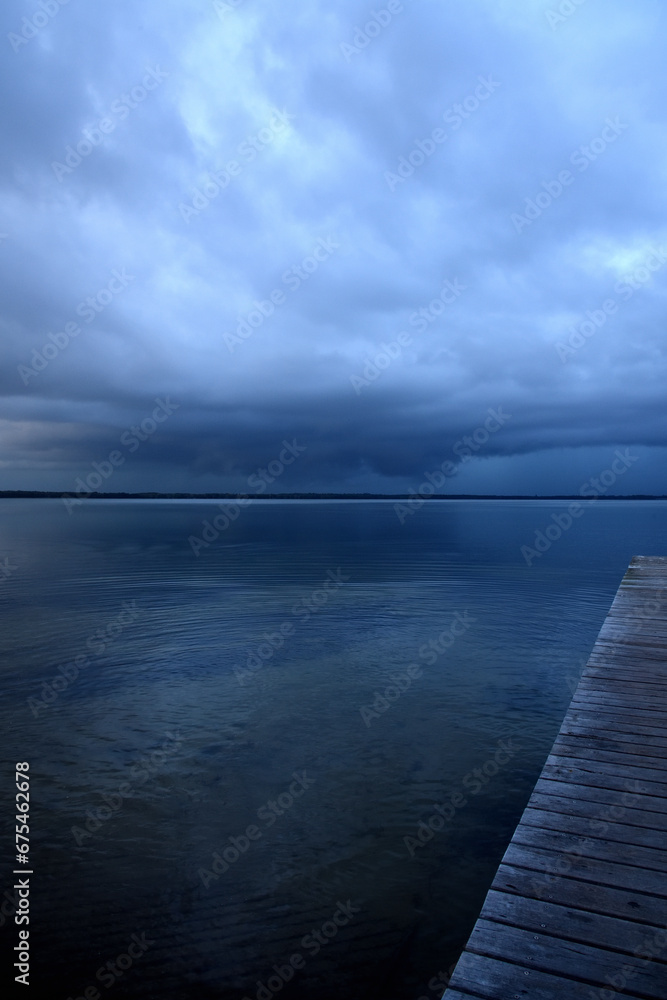 cloudy lake at dawn