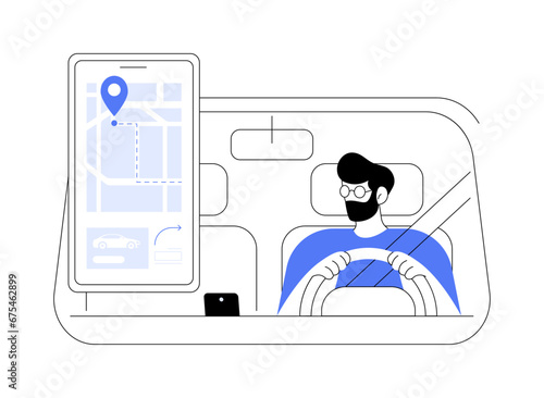 Navigation app abstract concept vector illustration.