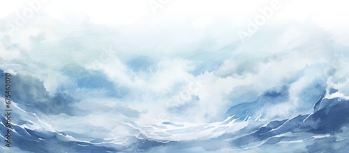The artist used a combination of the background s serene sky and the sea s peaceful waves to create a watercolor design that featured a beautiful pattern of blue splashes and a texture remin