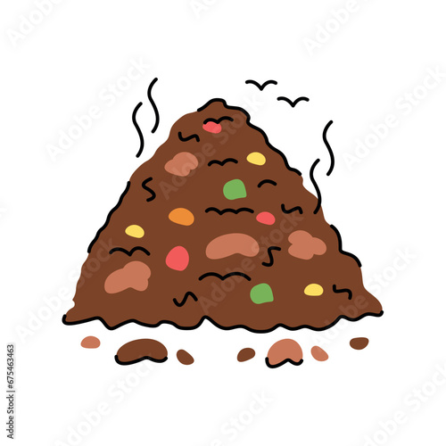 Compost pile color line icon. Composting. Vector isolated element.