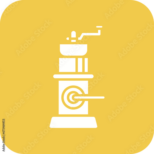 Coffee Mill Line Color Icon
