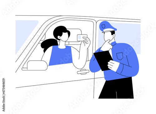 Road police abstract concept vector illustration.