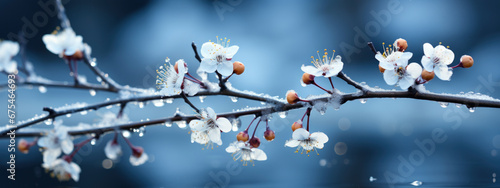 beautiful branch in winter. card for holiday , advertising, wedding, web design. banner