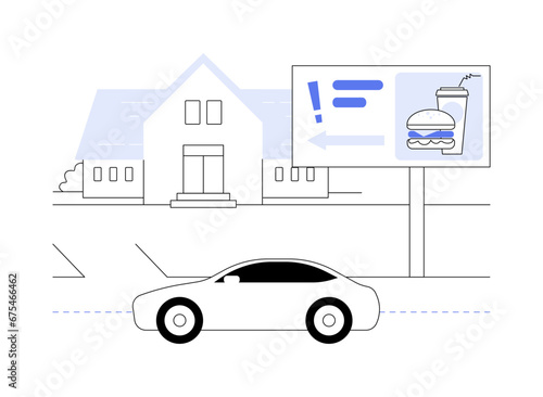 Highway rest area abstract concept vector illustration.