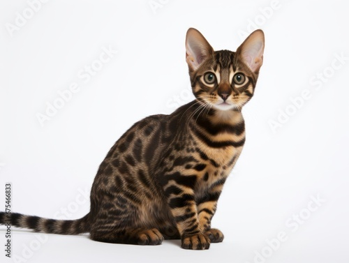 Cat in pose on white background