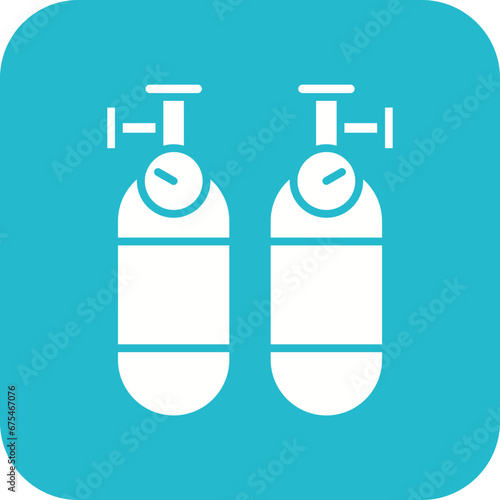 Oxygen Tank Line Color Icon