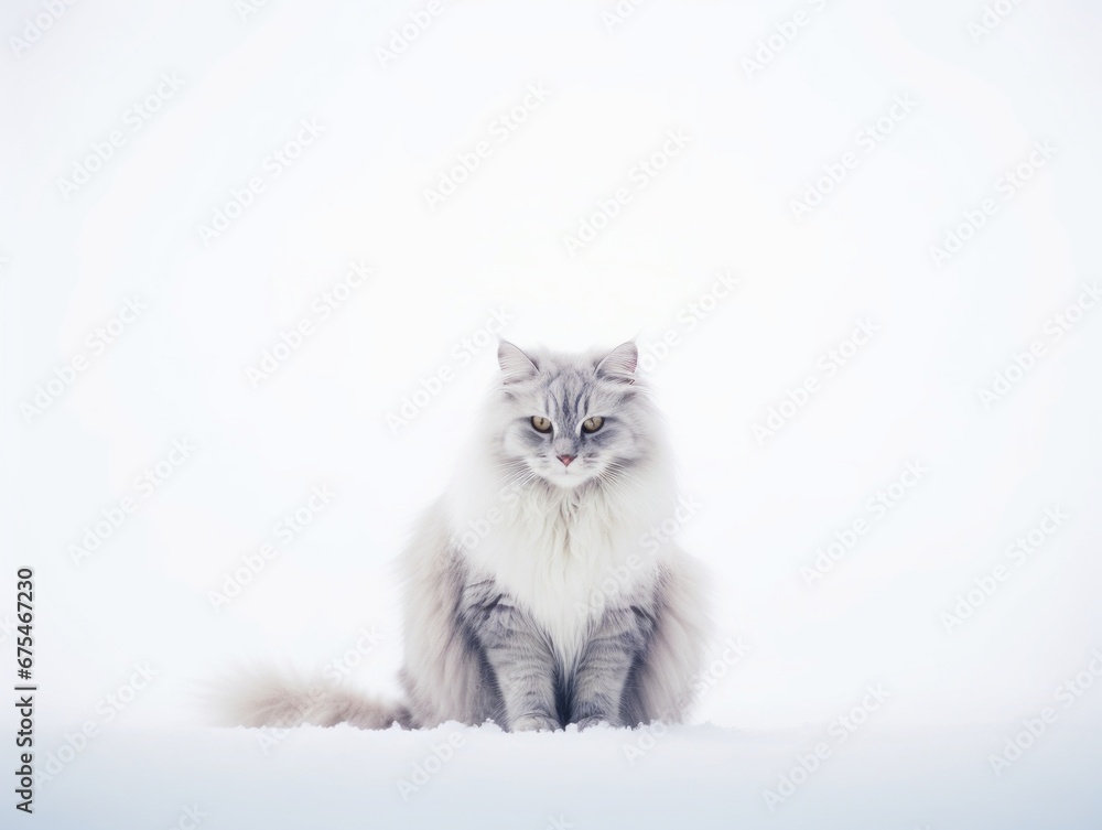 Cat in pose on white background