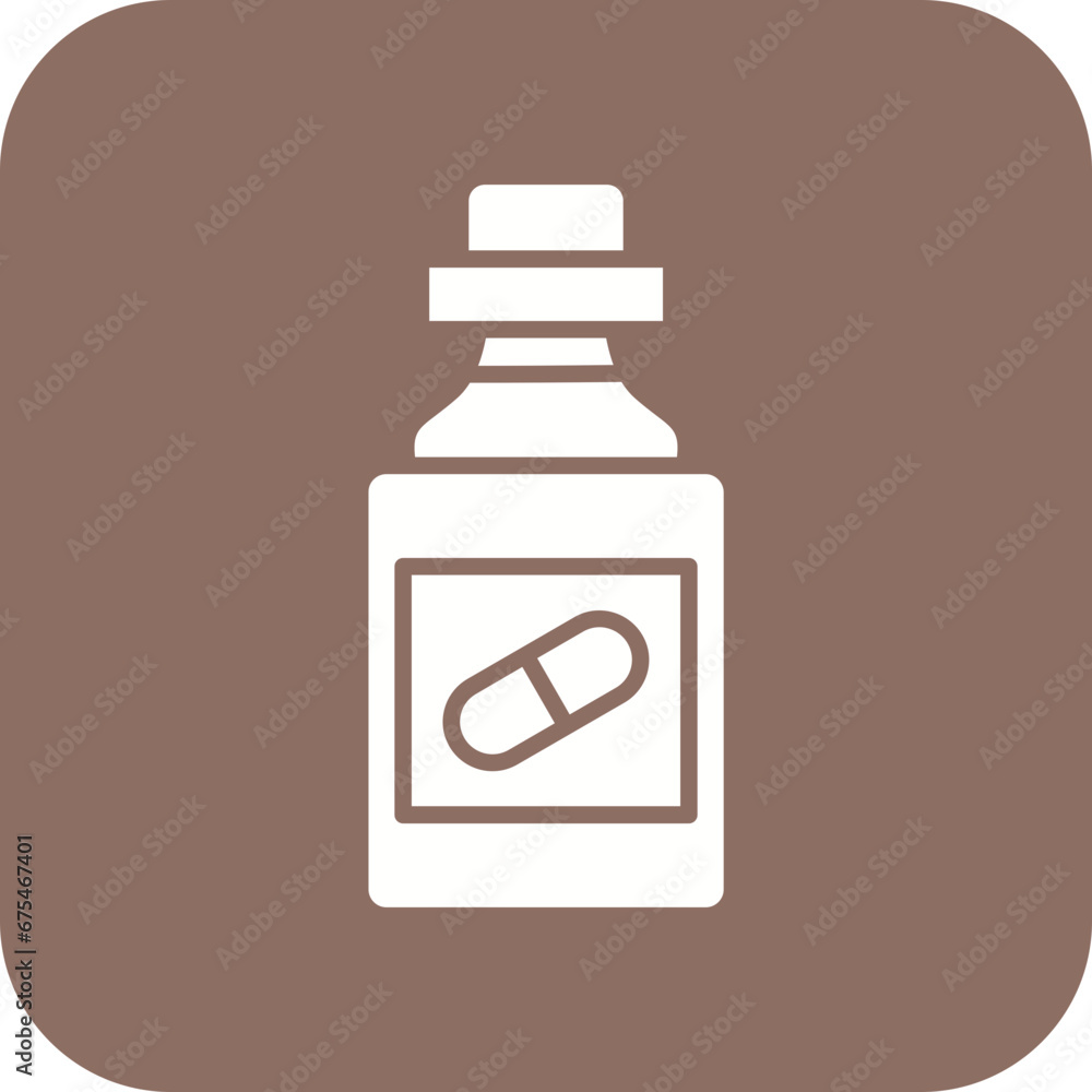 Tablets Bottle Line Color Icon Tablets Bottle Line Color Icon