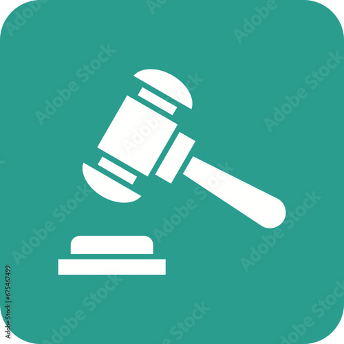 Judge Hammer Line Color Icon