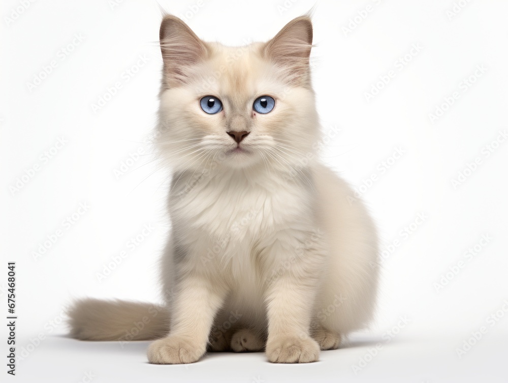 Cat in pose on white background