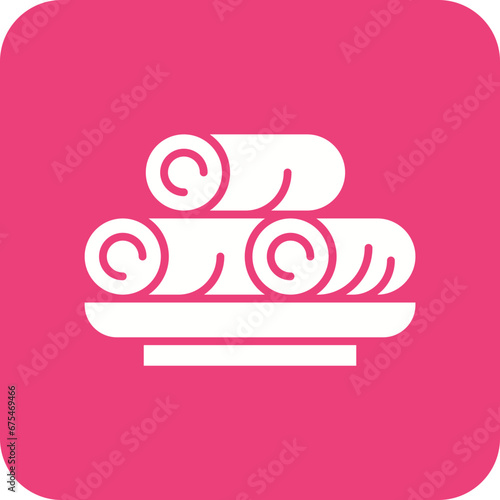 Spring Rolls Line Color Icon