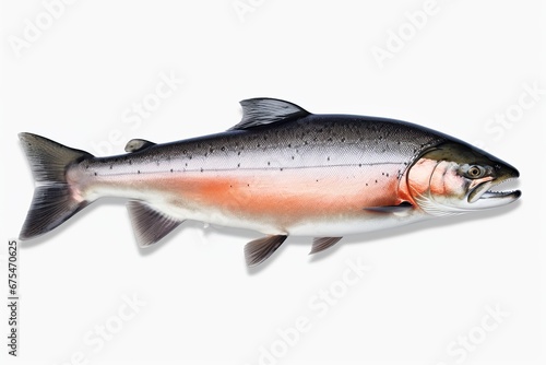 Salmon isolated on white background. Ai Generative
