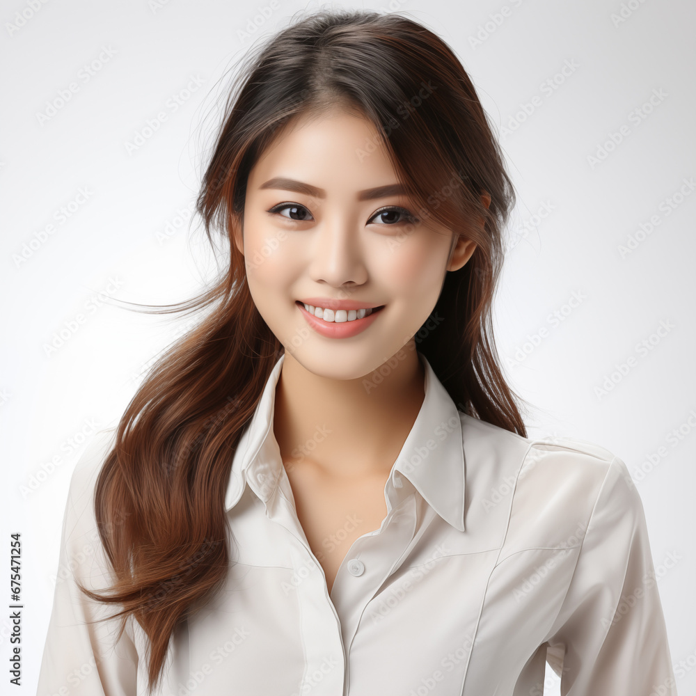Young Asian business woman isolated on white background Young Asian business woman isolated on white background