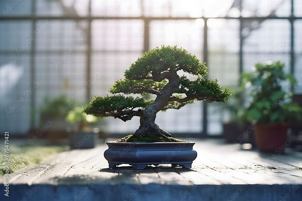 bonsai tree in a garden bonsai tree in a garden