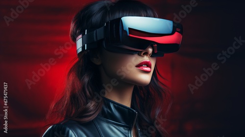VR glasses on a woman ai generated © Alena Shelkovnikova