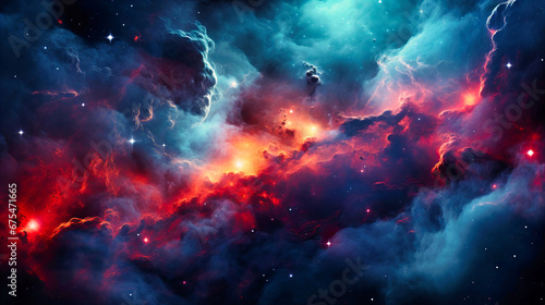 Wallpaper Mural Deep space nebula, Galactic wonders, Vivid colors with star clusters Torontodigital.ca