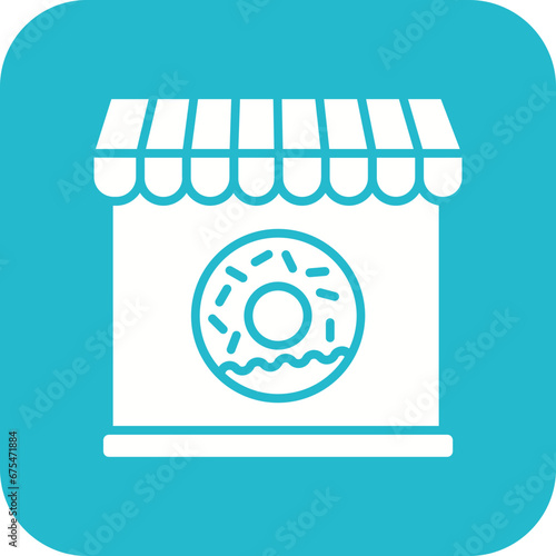 Donut Shop Line Color Icon