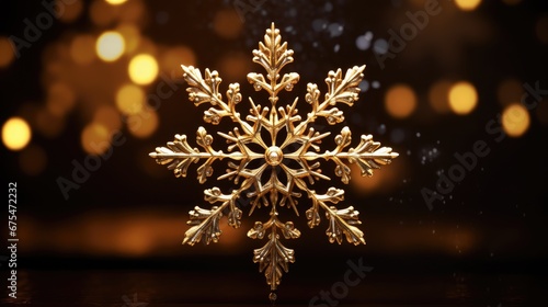 3D Golden Chrome Snowflake: Add a touch of elegance to your holiday designs with a realistic 3D golden chrome snowflake.