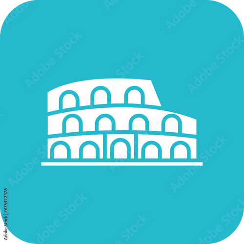 Colosseum Line Color Icon