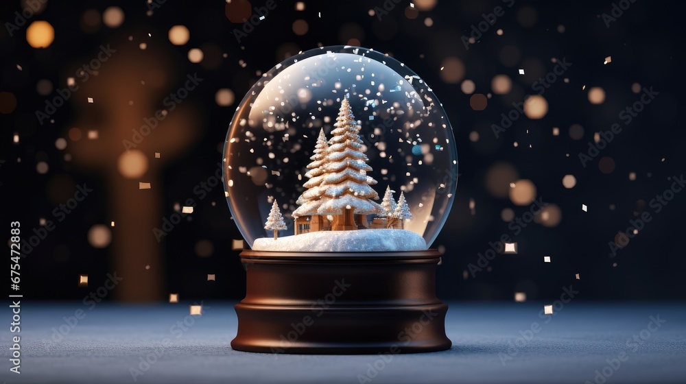 Festive Snow Globe with Presents: Elevate your designs with a 3D glass snow globe showcasing gift boxes. Festive Snow Globe with Presents: Elevate your designs with a 3D glass snow globe showcasing gift boxes.