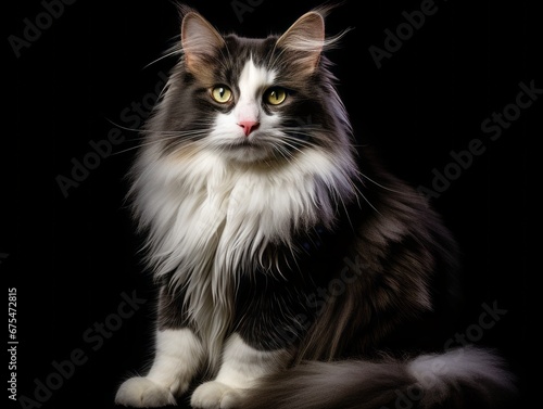 awesome epic photo of cat on white background national geographic style