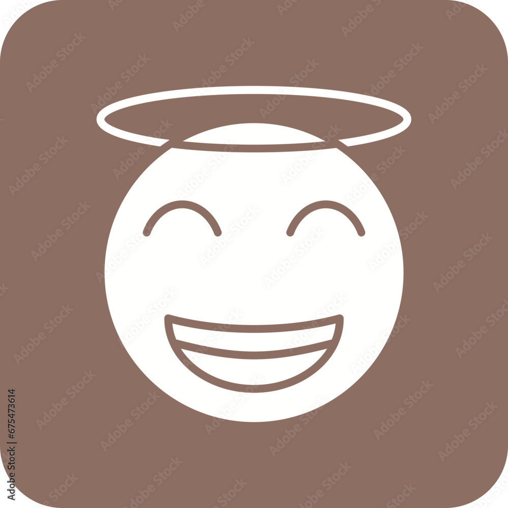 Smiling Face with Halo Line Color Icon Smiling Face with Halo Line Color Icon