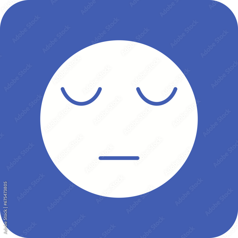 Pensive Face Line Color Icon