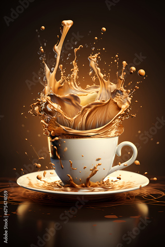 A coffee-filled cup with a Splash