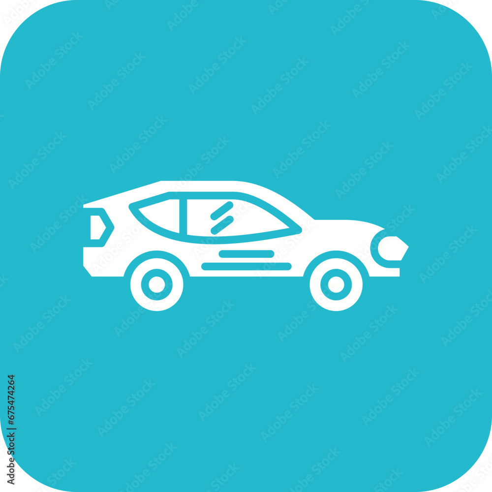 Racing Car Line Color Icon Racing Car Line Color Icon