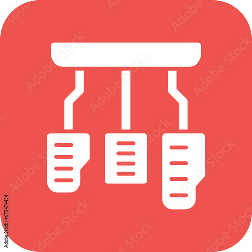 Car Pedal Line Color Icon