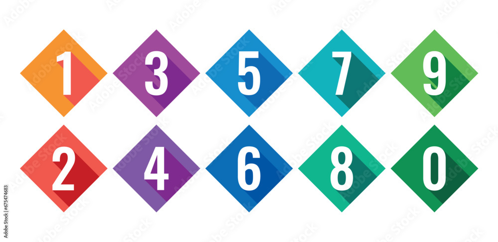 colored squares and numbers 0-9. shaded 0-9 numbers colored squares and numbers 0-9. shaded 0-9 numbers