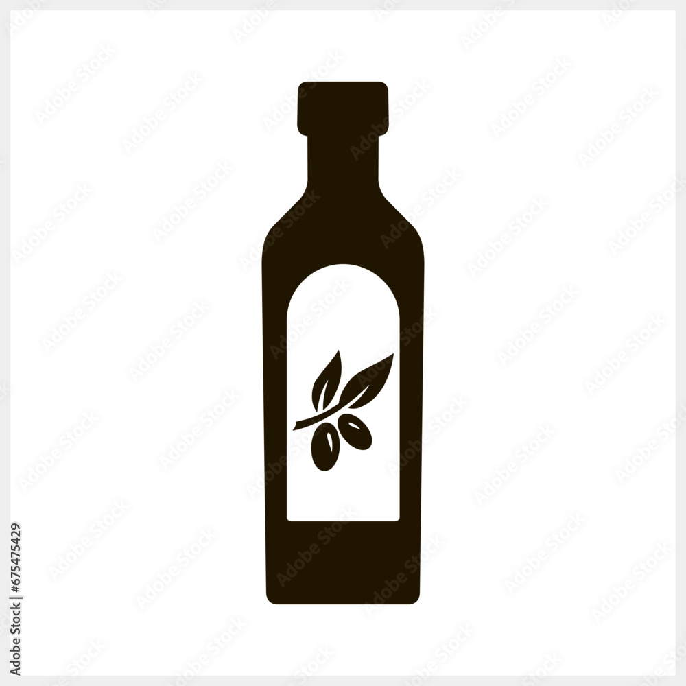Stencil bottle olive oil icon Food clipart Vector stock illustration EPS 10