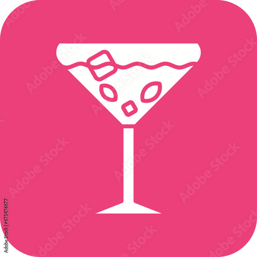 Gin Tonic Line Color Icon photo