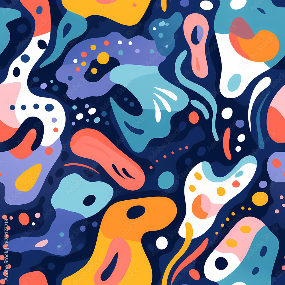 Naklejka premium seamless pattern with stylized doodles