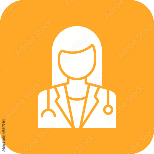Female Doctor Line Color Icon