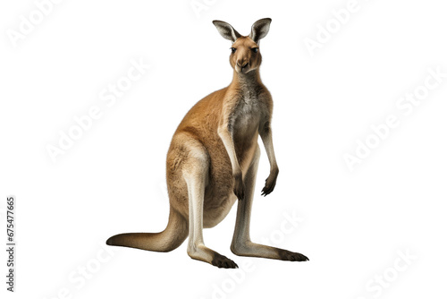 Kangaroo isolated on transparent background. Concept of animals. © The Imaginary Stock