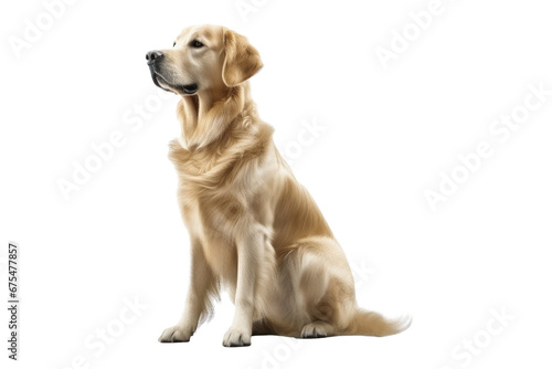 Golden Retriever dog isolated on transparent background. Concept of animals. © The Imaginary Stock
