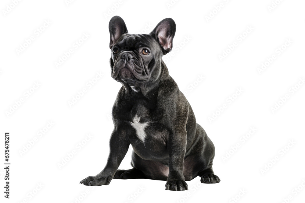 French Bulldog isolated on transparent background. Concept of pet.