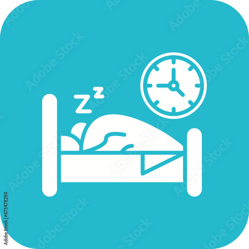 Bed Time Line Color Icon