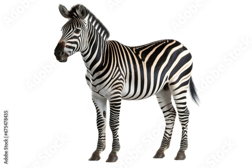 Zebra isolated on transparent background. Concept of animals.