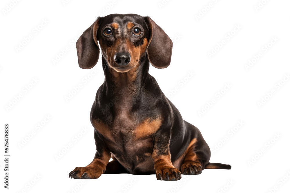Dachshund Dog isolated on transparent background. Concept of pet.
