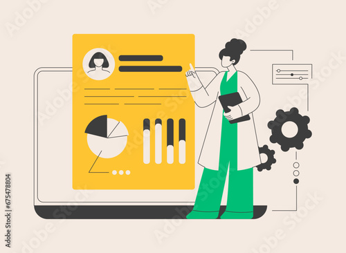 HR software abstract concept vector illustration.