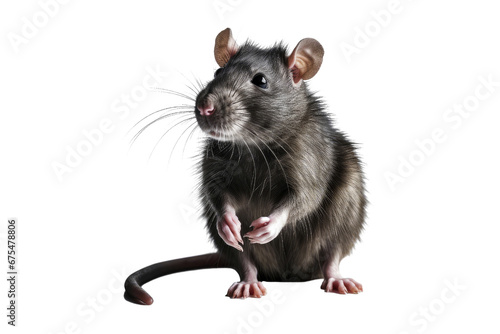 Rat isolated on transparent background. Concept of animals.