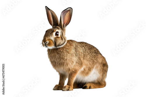 Rabbit isolated on transparent background. Concept of animals.