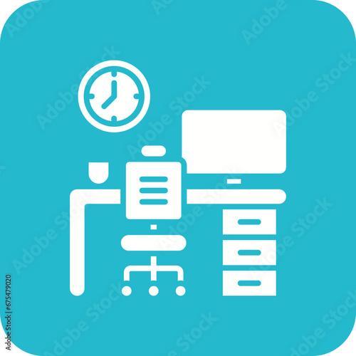Working Hours Line Color Icon