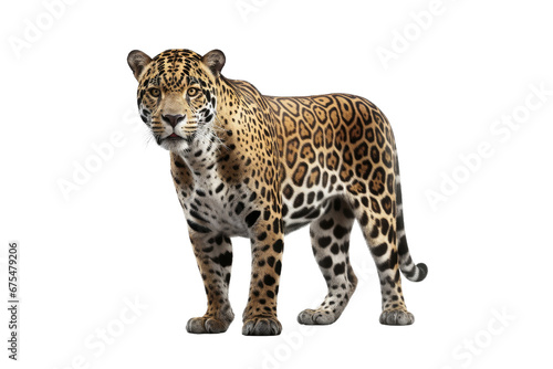 Jaguar isolated on transparent background. Concept of animals.