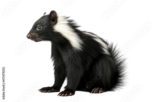 Skunk isolated on transparent background. Concept of animals.