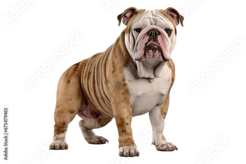 Bulldog isolated on transparent background. Concept of pet.