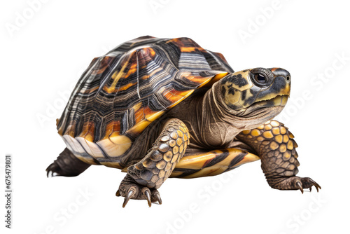 Tortoise isolated on transparent background. Concept of animals.